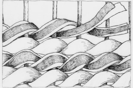 A illustration of weaving fibers