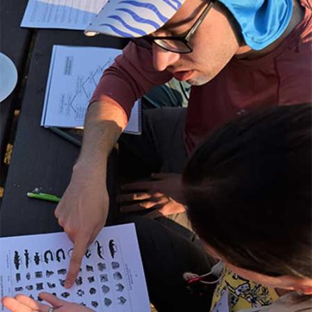 dig field school participants learn how to identify microfossils