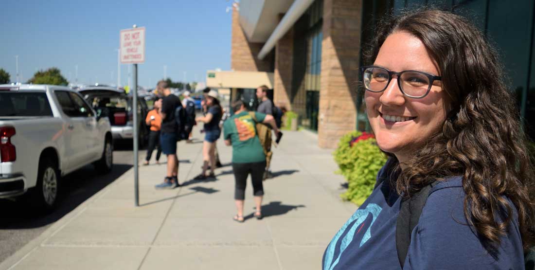 Teachers arrive at the airport and await shuttle to camp.